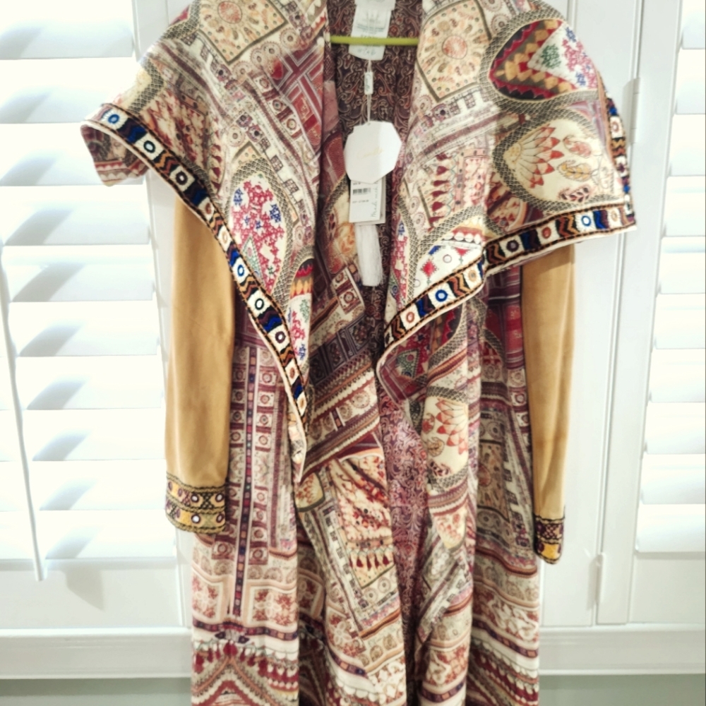 Camilla Bohemian Patterned Open Front Coat
